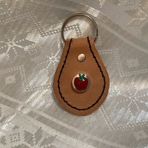 Keychain Leather Handmade Apple Unisex